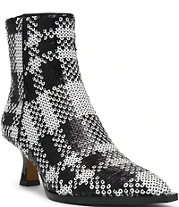 Betsey Johnson Louisa Plaid Embellished Kitten Heel Booties