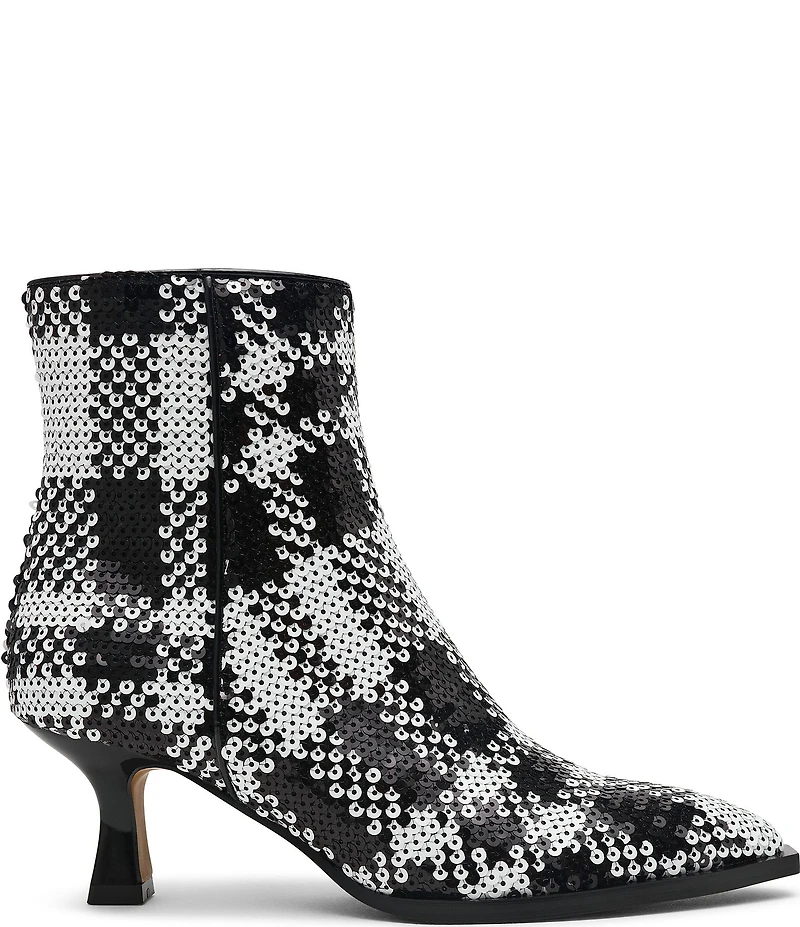 Betsey Johnson Louisa Plaid Embellished Kitten Heel Booties
