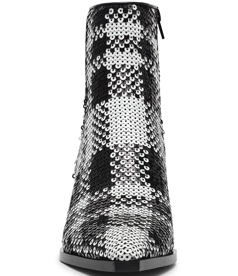 Betsey Johnson Louisa Plaid Embellished Kitten Heel Booties