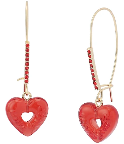 Betsey Johnson Love Spell Candy Heart Dangle Drop Earrings