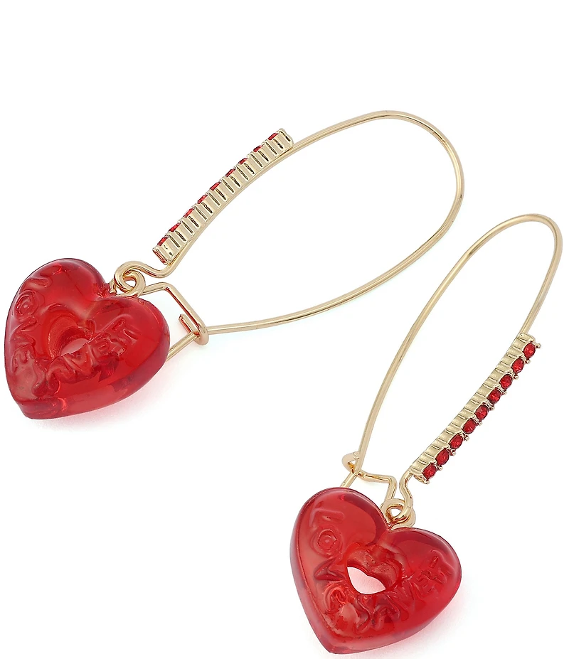 Betsey Johnson Love Spell Candy Heart Dangle Drop Earrings