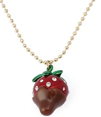 Betsey Johnson Love Spell Chocolate Strawberry Short Pendant Necklace Set