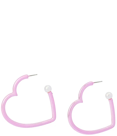 Betsey Johnson Love Spell Heart Hoop Earrings