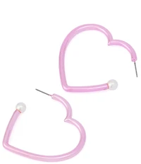 Betsey Johnson Love Spell Heart Hoop Earrings