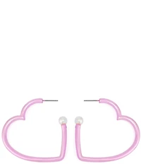 Betsey Johnson Love Spell Heart Hoop Earrings