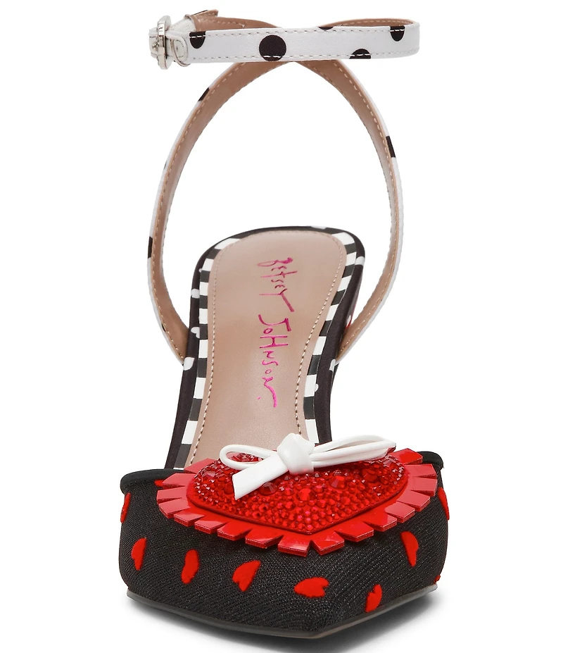 Betsey Johnson Lovely Mesh Heart Ornament Dress Pumps