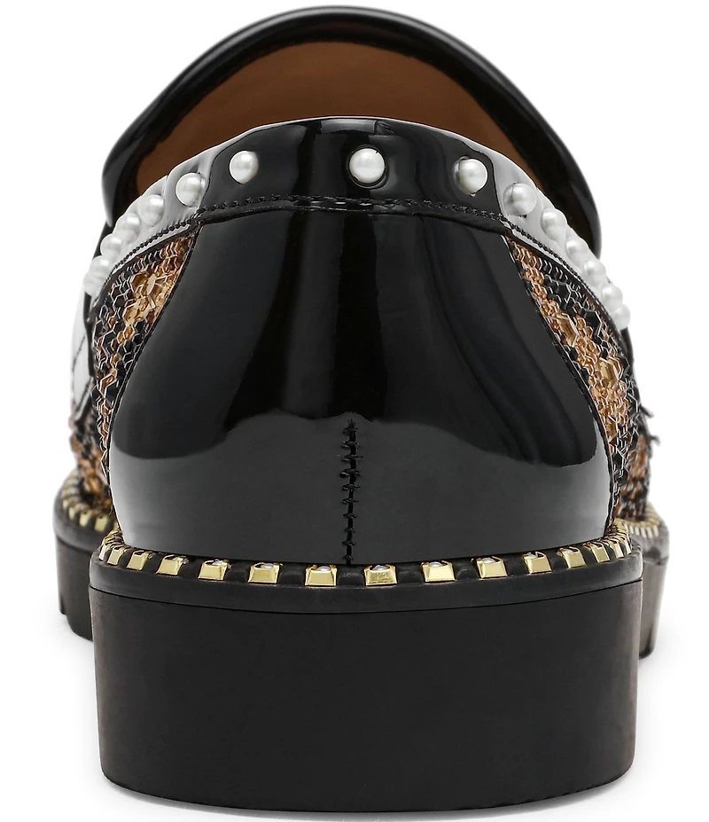 Betsey Johnson Lydiaa Leopard Print Rhinestone Penny Loafers