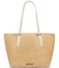 Betsey Johnson Main Squeeze Lemon Embroidered Straw Tote