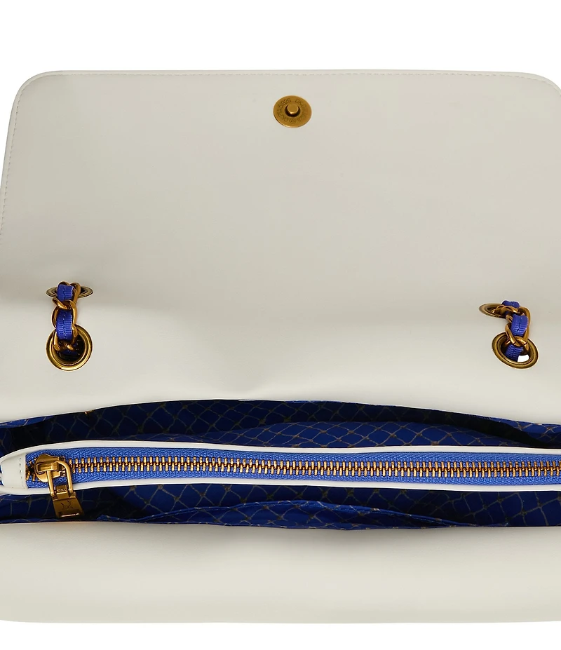 Betsey Johnson Main(E) Attraction Lobster Embroidered Flap Stripe Shoulder Bag