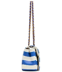 Betsey Johnson Main(E) Attraction Lobster Embroidered Flap Stripe Shoulder Bag