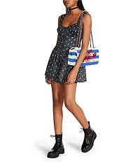 Betsey Johnson Main(E) Attraction Lobster Embroidered Flap Stripe Shoulder Bag