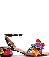 Betsey Johnson Maranda Beaded Floral and Butterfly Ornament Ankle Wrap Dress Sandals