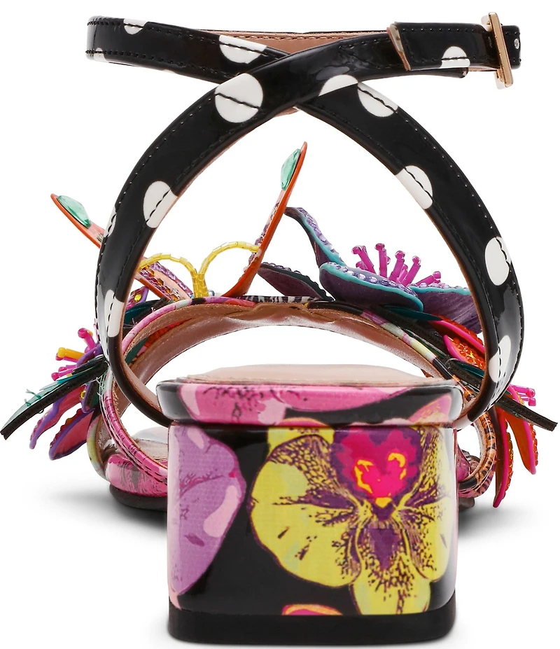 Betsey Johnson Maranda Beaded Floral and Butterfly Ornament Ankle Wrap Dress Sandals