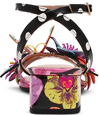 Betsey Johnson Maranda Beaded Floral and Butterfly Ornament Ankle Wrap Dress Sandals