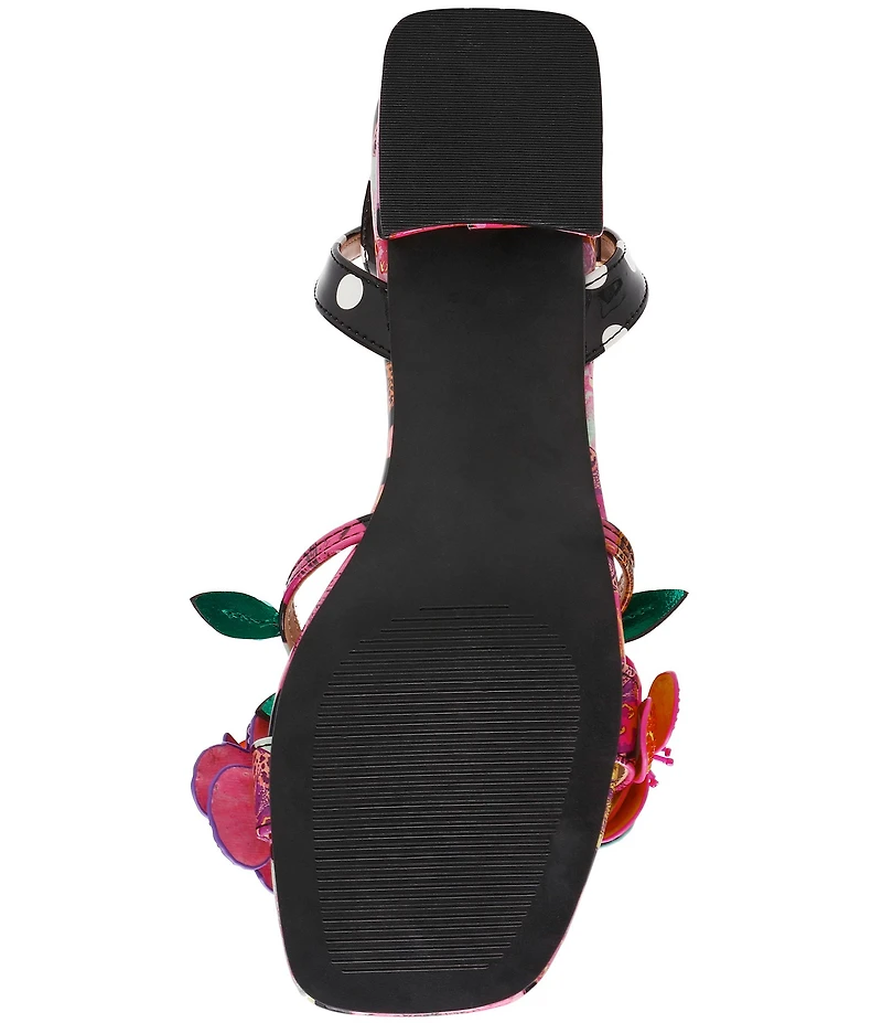 Betsey Johnson Maranda Beaded Floral and Butterfly Ornament Ankle Wrap Dress Sandals