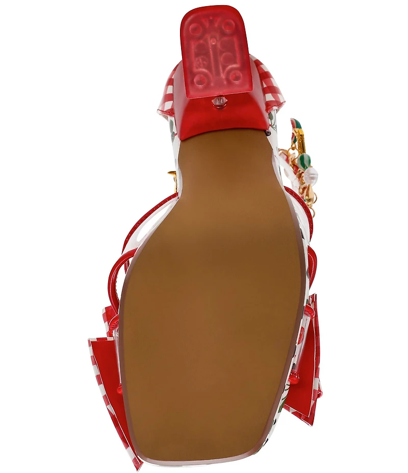 Betsey Johnson Margret Gingham Charm Embellished Dress Sandals