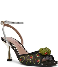 Betsey Johnson Martini Mesh Olive Ornament Dress Sandals