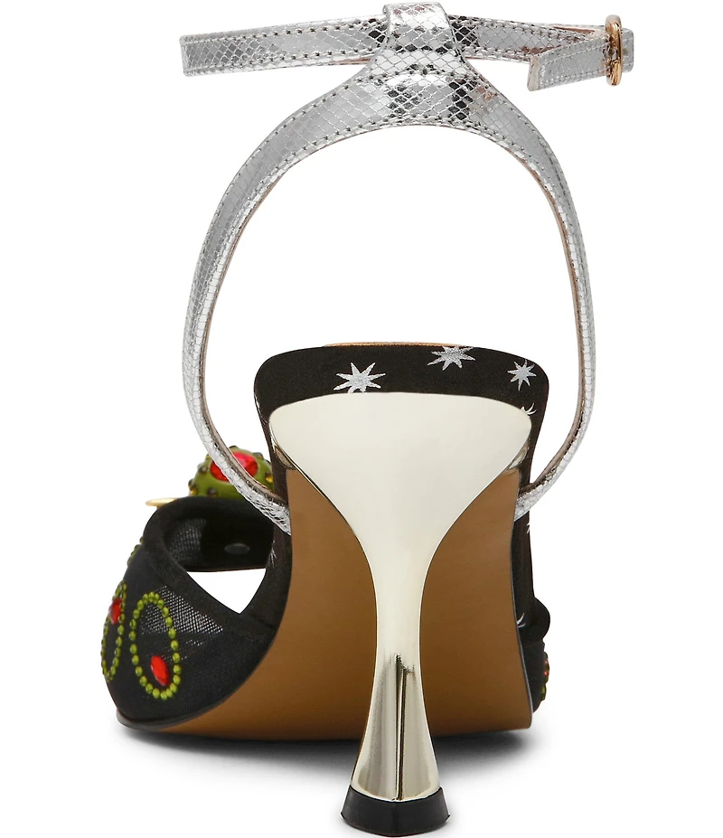 Betsey Johnson Martini Mesh Olive Ornament Dress Sandals