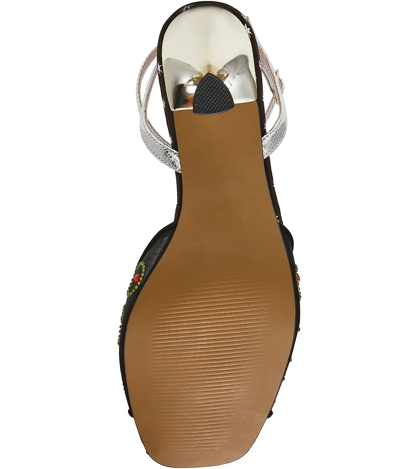 Betsey Johnson Martini Mesh Olive Ornament Dress Sandals