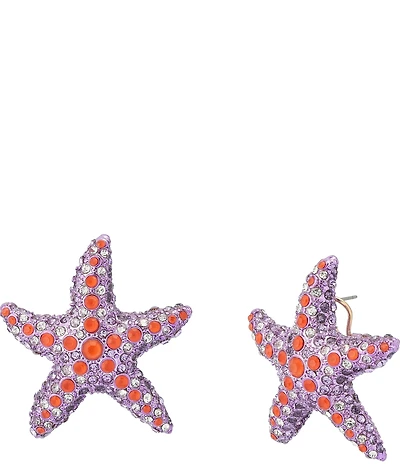 Betsey Johnson Mermaid Jewels Starfish Novelty Button Stud Earrings