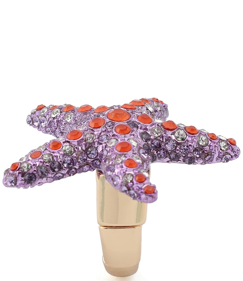 Betsey Johnson Mermaid Jewels Starfish Novelty Statement Cocktail Stretch Ring