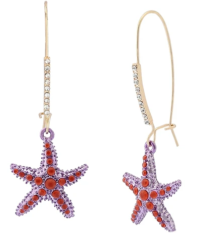 Betsey Johnson Mermaid Jewels Starfish Novelty Dangle Drop Earrings