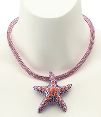 Betsey Johnson Mermaid Jewels Starfish Novelty Statement Rope Short Pendant Necklace