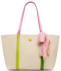 Betsey Johnson Miss Match Canvas Tote Bag With Scarf