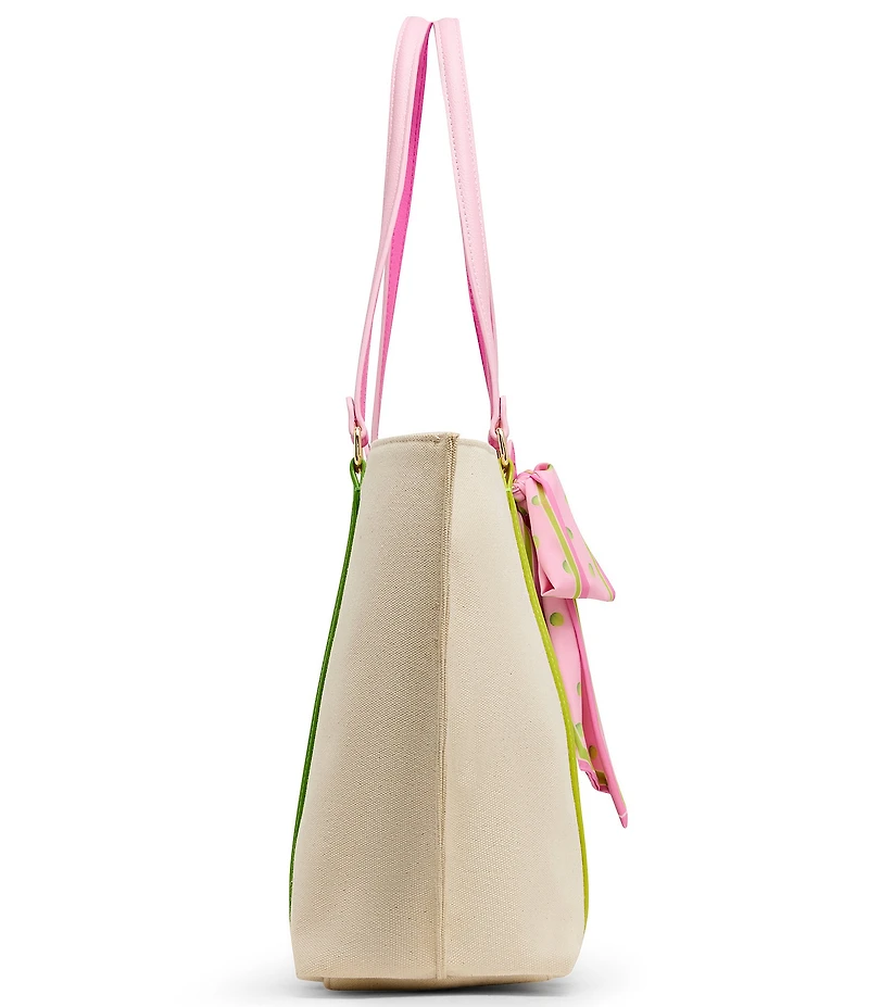 Betsey Johnson Miss Match Canvas Tote Bag With Scarf