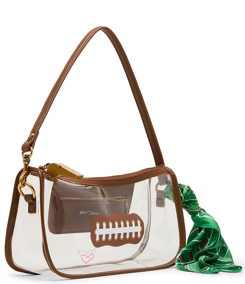 Betsey Johnson Miss Touchdown Clear Football Shoulder Bag