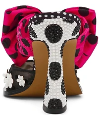 Betsey Johnson Naomi Flower Applique Oversized Bow Mule Heels