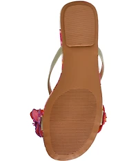 Betsey Johnson Nicolle Butterfly and Flower Embellished Flat Sandals