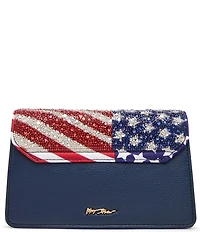 Betsey Johnson Oh My Stars American Flag Rhinestoned Crossbody Bag