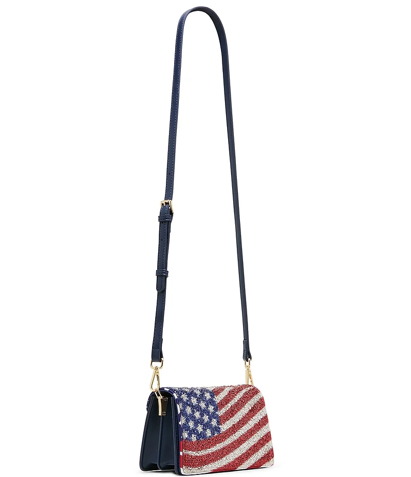 Betsey Johnson Oh My Stars American Flag Rhinestoned Crossbody Bag