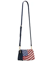 Betsey Johnson Oh My Stars American Flag Rhinestoned Crossbody Bag