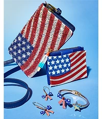 Betsey Johnson Oh My Stars American Flag Rhinestoned Crossbody Bag