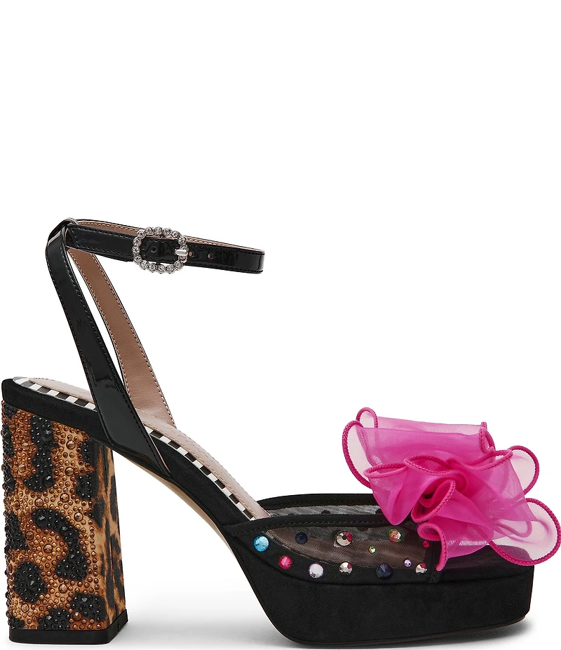 Betsey Johnson Palloma Multi Embellished Bow Platform Dress Sandals