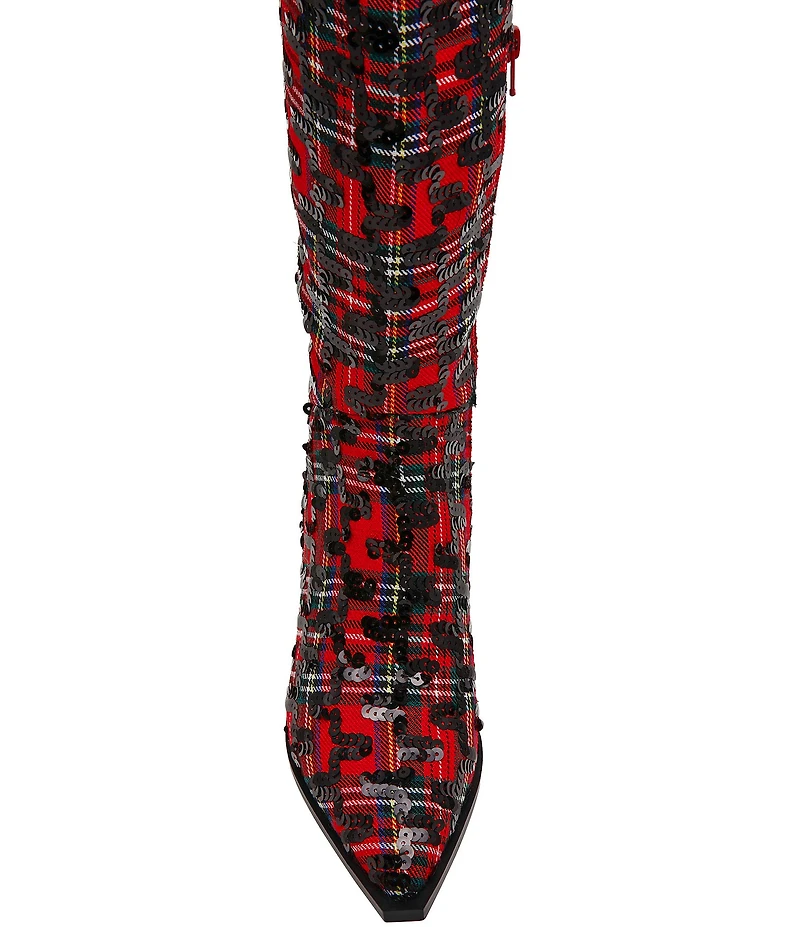 Betsey Johnson Pamella Plaid Boucle Tall Boots