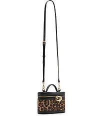 Betsey Johnson x Paris Hilton Leopard Rhinestone Top Handle Vanity Case Bag