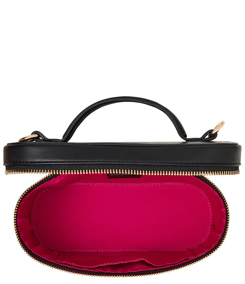 Betsey Johnson x Paris Hilton Leopard Rhinestone Top Handle Vanity Case Bag