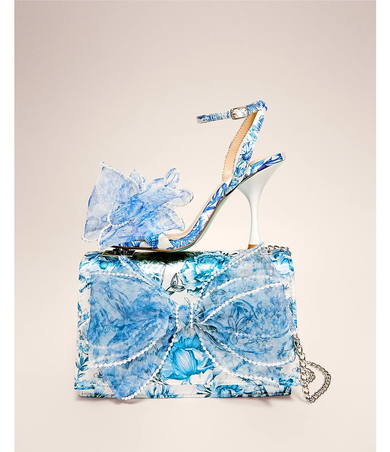 Betsey Johnson Pearl Trimmed Bow Crossbody Bag