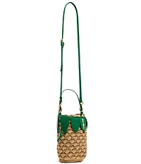 Betsey Johnson Pineapple Straw Drawstring Bucket Bag