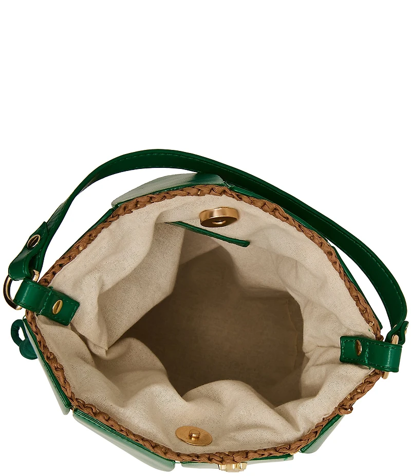 Betsey Johnson Pineapple Straw Drawstring Bucket Bag