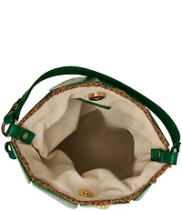 Betsey Johnson Pineapple Straw Drawstring Bucket Bag