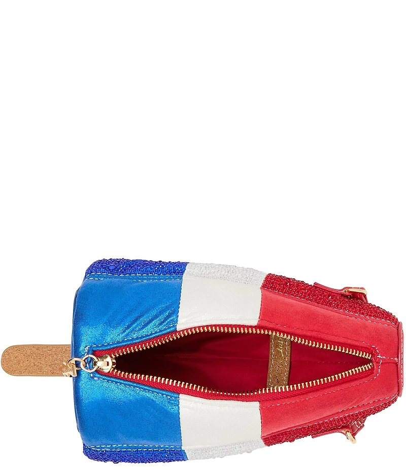 Betsey Johnson Pop It Like Its Hot Popsicle Rhinestone Americana Crossbody Bag