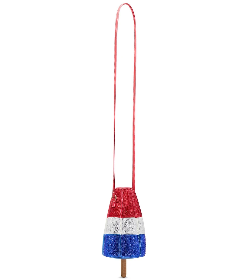 Betsey Johnson Pop It Like Its Hot Popsicle Rhinestone Americana Crossbody Bag