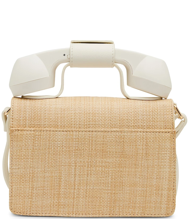 Betsey Johnson Pucker Up Lemon Embroidered Straw Phone Bag