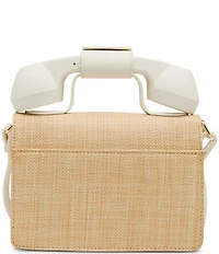 Betsey Johnson Pucker Up Lemon Embroidered Straw Phone Bag