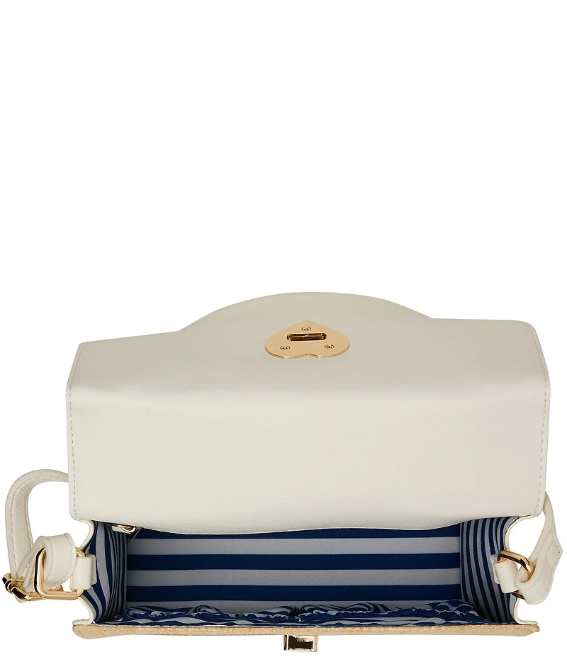 Betsey Johnson Pucker Up Lemon Embroidered Straw Phone Bag