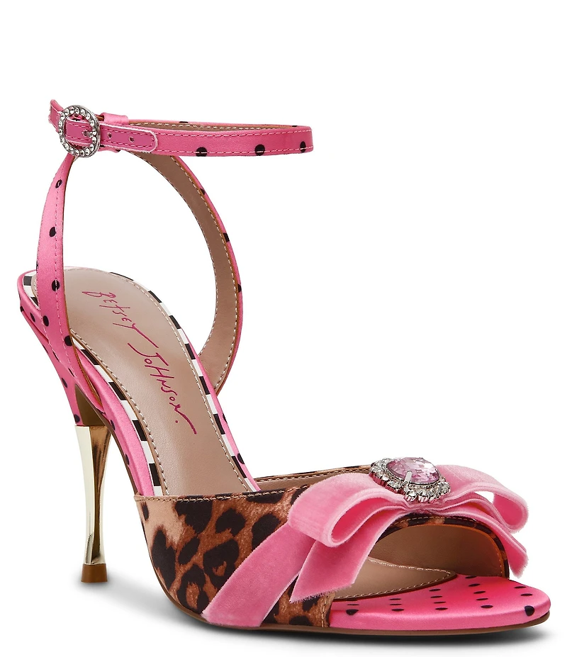 Betsey Johnson Quincyy Bow Detail Ankle Strap Dress Sandals